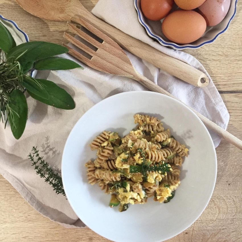 🍽 Fusilli integrali alla carbonara di verdure 🍽